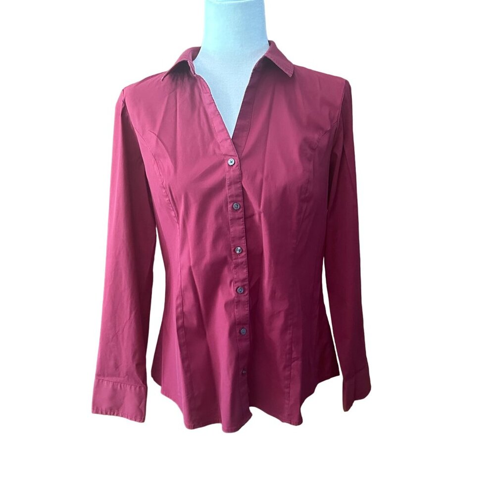 Express Womens Red Ultimate Essential Shirt Original Fit Size L